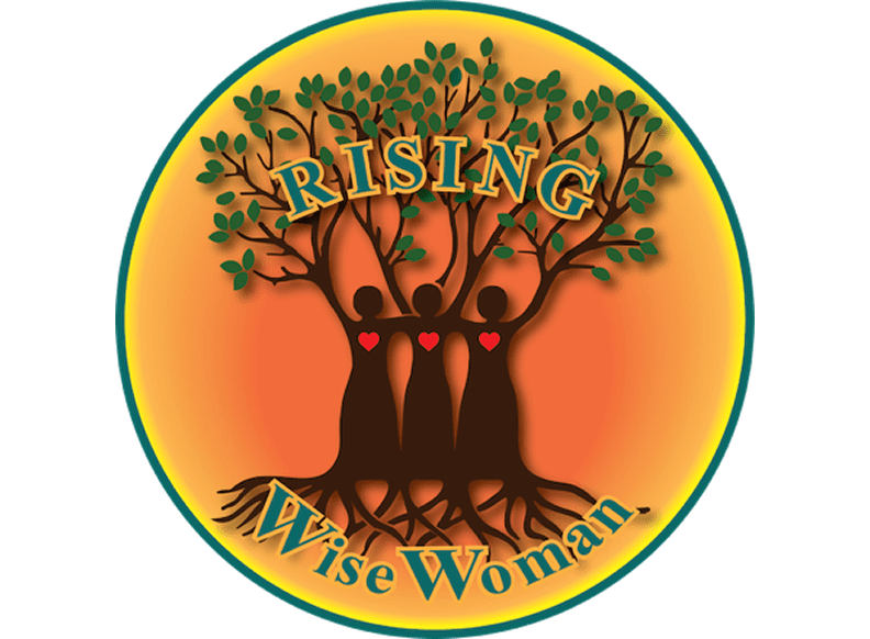Rising Wise Woman logo: three women forming tree